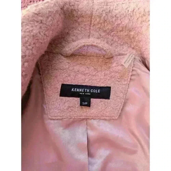 Kenneth Cole Women's Asymmetrical Bouclé Wool Blend Coat Size P. Small - Picture 10 of 14